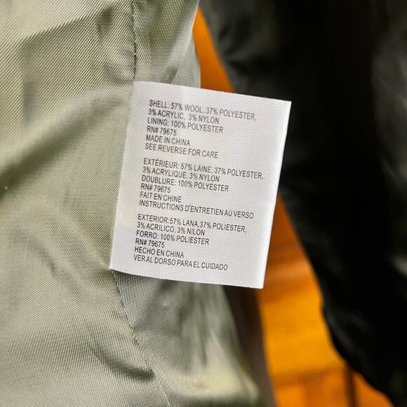 Michael Michael Kors Women’s Wool Blend Asymmetrical Gold Zipper Heavy Coat Med - Picture 8 of 9